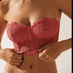 FP INTIMATELY MADI LACE CORSET TEXTURED CORSET LACE FABRICATION SIZE XS NWOT